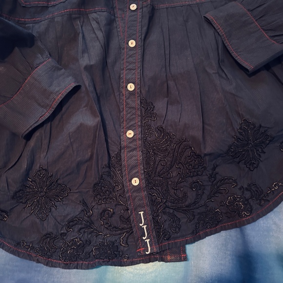 JOHNNY WAS 3J Workshop Embroidered button down-Hard-to-Find-M - Picture 2 of 13
